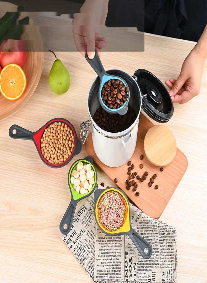 Kalsreui Measuring Cups and Spoons set, Collapsible Measuring Cups, 8 pieces Measuring Cups&Spoons Set, Engraved Metric & US Markings for Liquid&Dry Measuring, Space Saving, BPA Free Colorful Silicone - Image 3