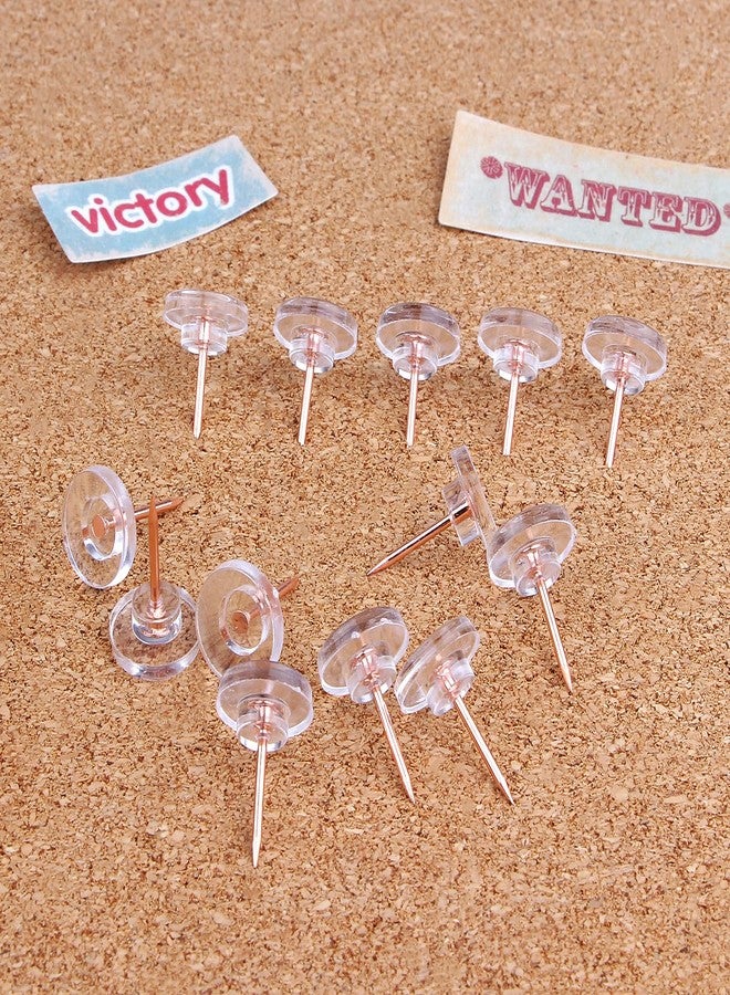 Yalis Push Pins 200-count Flat Rosegold Thumb Tacks Steel Point and Plastic Head for Corkboard and Wooden Photo Wall - Image 4