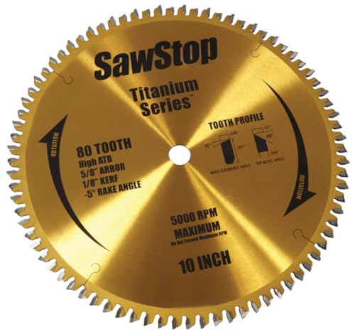 SawStop Titanium Series Premium Woodworking Blade - 80 Tooth | BTS-P-80HATB - Image 5