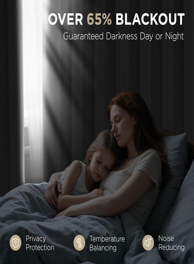 Joydeco Blackout Curtains 90 Inch Length 2 Panels Set, Thermal Insulated Long Curtains& Drapes 2 Burg, Room Darkening Grommet Curtains for Living Room Bedroom Window (W52 x L90 Inch, Beige) - Image 3