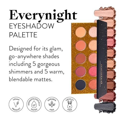 Mented Cosmetics Eyeshadow Palette Nude and Dark Eyeshadows Vegan ParabenFree CrueltyFree Makeup Made in USA Neutral and Dark Glam Eyeshadow 17g063oz 10 Pan Everynight - Image 5