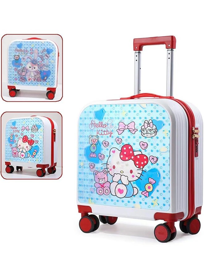 20 Inch Kids Luggage Gradation 3D Cartoon Patterns Children Trolley Suitcase Travel Boys Girls Rolling Luggage Case with Lock Students Teens Wheeled Small Suitcase Carry On Bag for Boarding School - Image 1