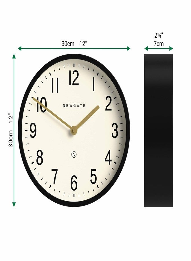 NEWGATE® Master Edwards wall Clock | Mid-Century Style Clock | 12 inch | Deep Metal case in matt Black | Modern Retro Design for Kitchen, Living Room or Office - Image 3