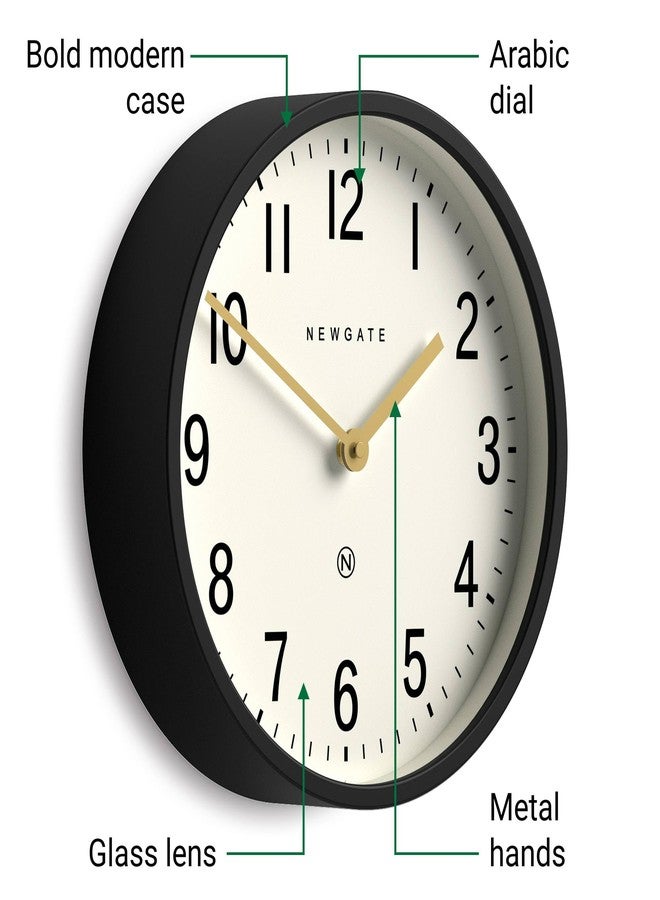 NEWGATE® Master Edwards wall Clock | Mid-Century Style Clock | 12 inch | Deep Metal case in matt Black | Modern Retro Design for Kitchen, Living Room or Office - Image 5