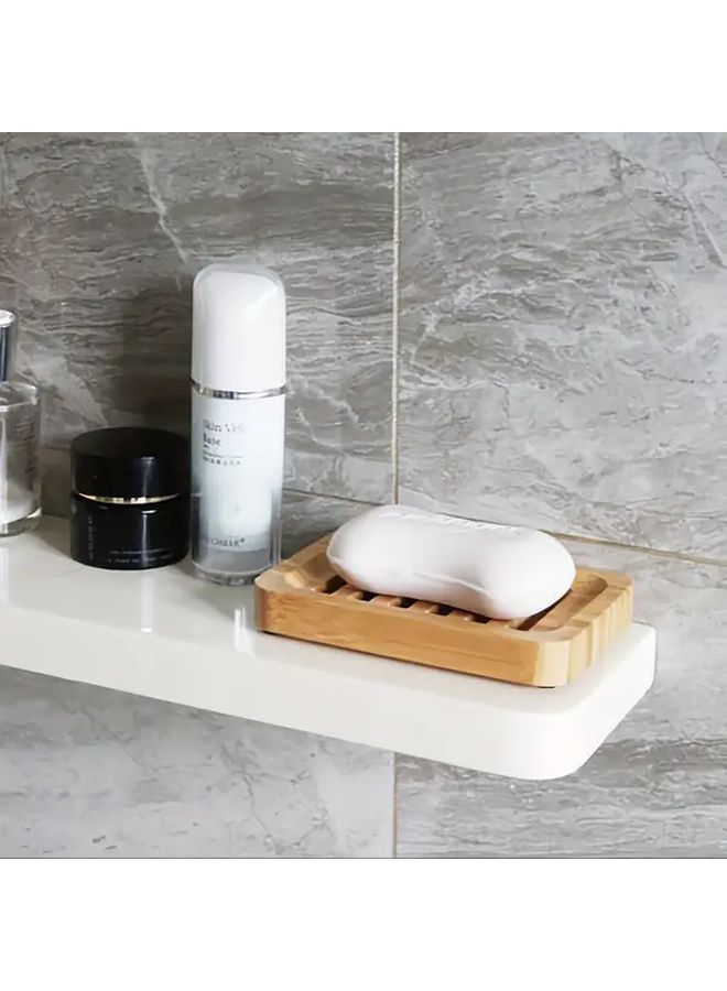 Square Wooden Soap Dish With Self Draining Tray For Shower Bathroom And Kitchen - Image 1