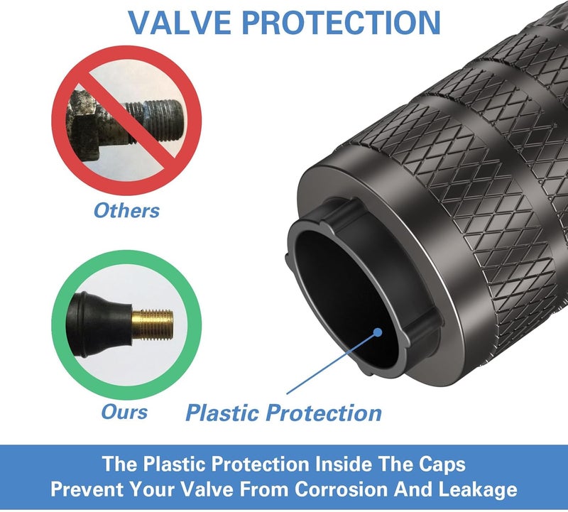 CKAuto Tire Valve Stem Caps, Grey, 4 pcs/Pack, Anodized Aluminum Tire Valve Cap Set, Corrosion Resistant, Universal Stem Covers for Cars Trucks Motorcycles SUVs and Bikes - Image 3