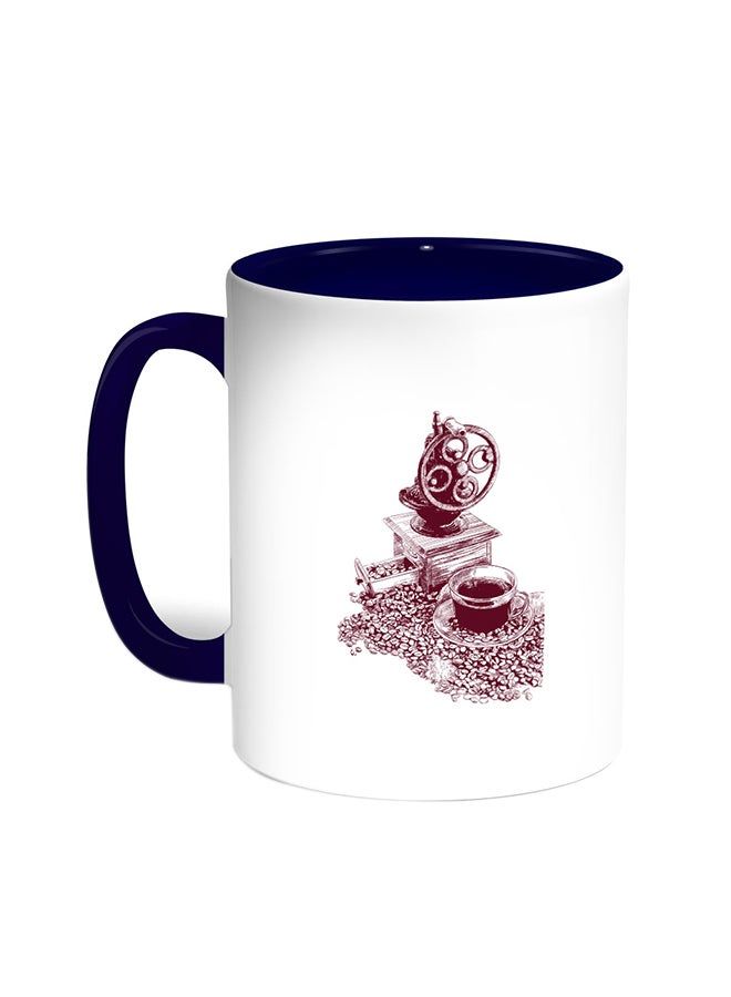 RKN Coffee Time Printed Coffee Mug Blue/White 11ounce - Image 1