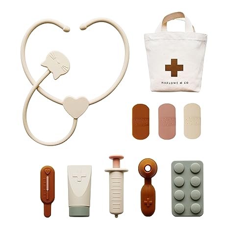 Marlowe & Co Marlowe  Co Silicone Pretend Play Doctor Kit for Children 10 Piece Pretend Play Doctor and Vet Kit with Storage Bag - Image 1