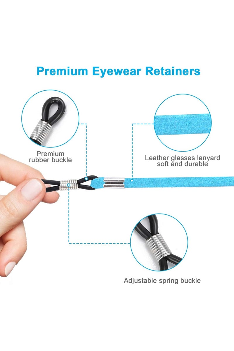 خاجول 5 قطع من أحزمة النظارات الجلدية الفاخرة، سلاسل النظارات المضادة للانزلاق، أشرطة تثبيت النظارات القابلة للتعديل، حامل حزام النظارات الشمسية الرياضية للرجال والنساء - Image 4