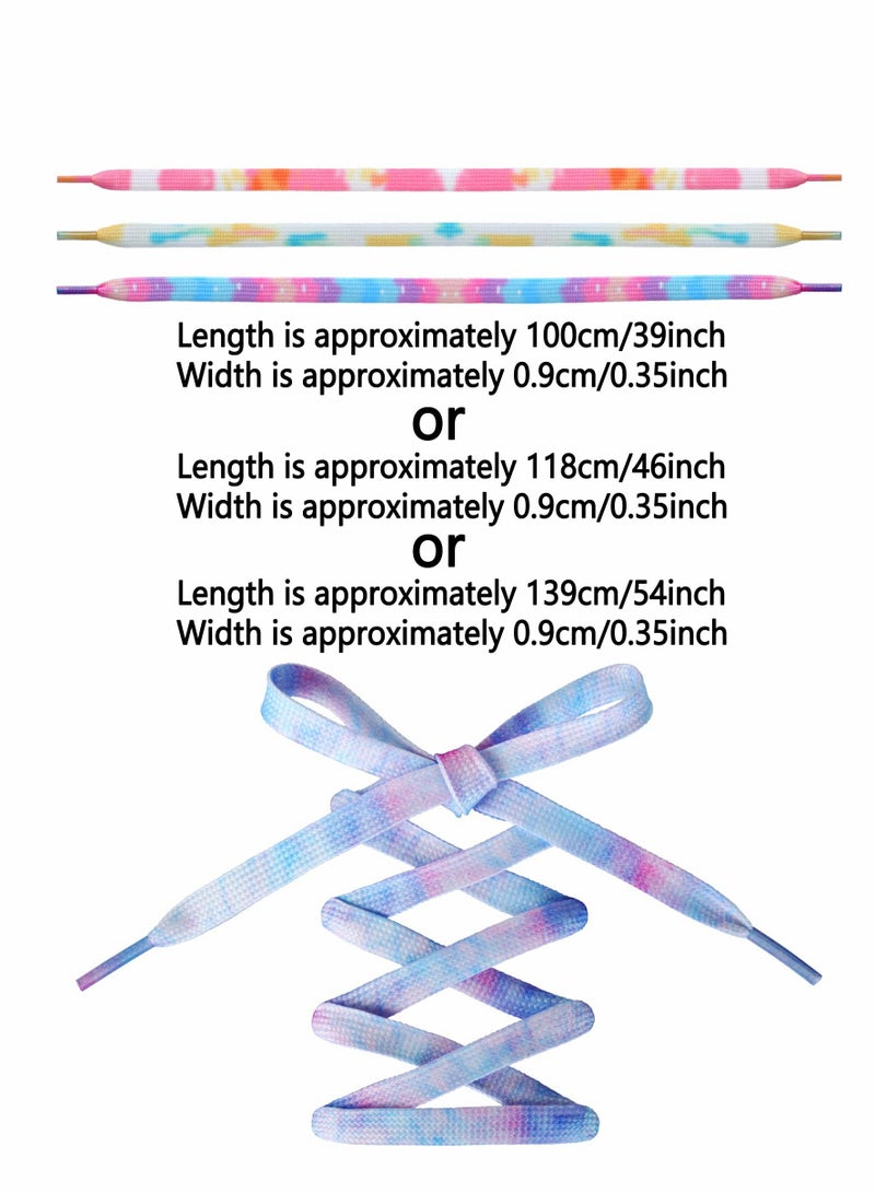 KASTWAVE Tie Dye Shoelaces, 9 Pairs Gradient Colors Shoe Laces in for Air Force 1 AJ 1 - Image 2