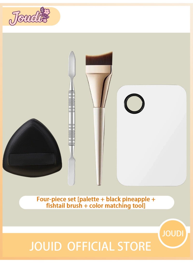 Joudi Mermaid Tail Foundation Brush – Unique fish-tail shape with ultra-fine short bristles for streak-free, full-face application, even in hard-to-reach areas. - Image 1