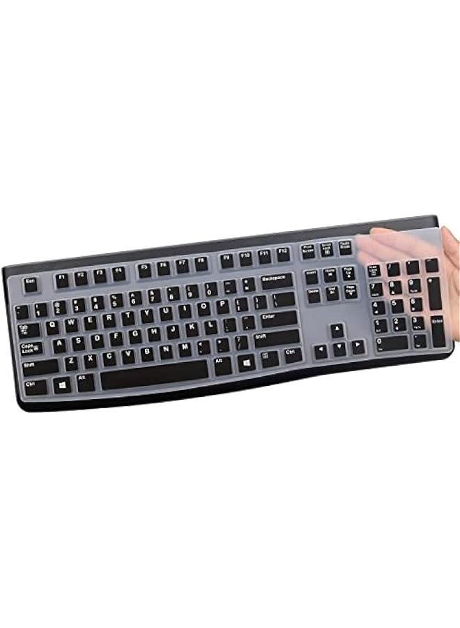 Black Protective Skin for Logitech K120  MK120 Wired Keyboard - Silicone Cover US Layout - NOT for Other Models - Image 1