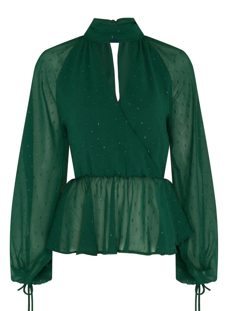 Needs No Label  Sparkly Green Wrap Top for Women | Best Price UAE