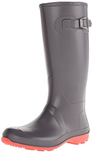 Kamik Womens Olivia rain Boots, Charcoal W Pink Bottom, 8 US - Image 3