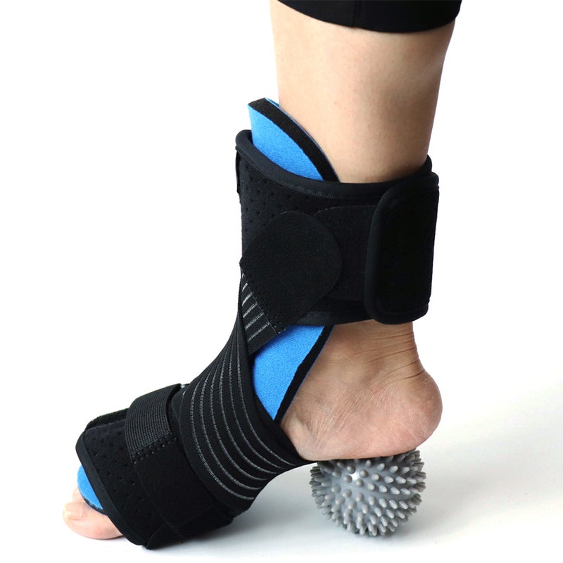 Night Splint Foot Ankle Brace for Sleep Support Plantar Fasciitis Recovery Orthotic Support with Spiky Massage Ball - Image 5