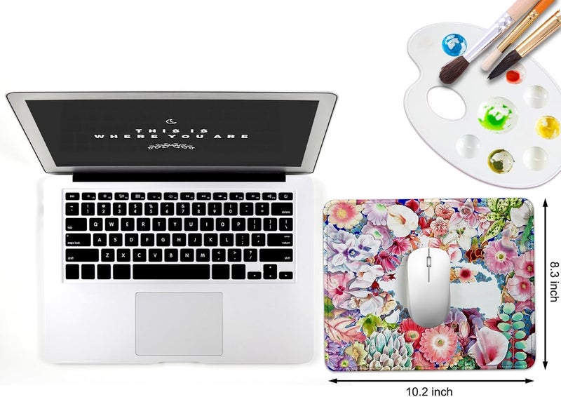 JIKIOU 3 Pack Mouse Pad with Stitched Edge, Comfortable Mouse Pads with Non-Slip Rubber Base, Washable Mousepads Bulk with Lycra Cloth, Mouse Pads for Computers Laptop Mouse 10.2x8.3in Blank White - Image 3