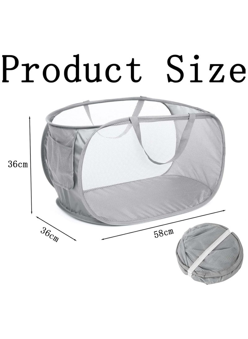 أوزيغالور سلة غسيل قابلة للطي متينة - مع مقابض وخطاف للغسيل - Image 2