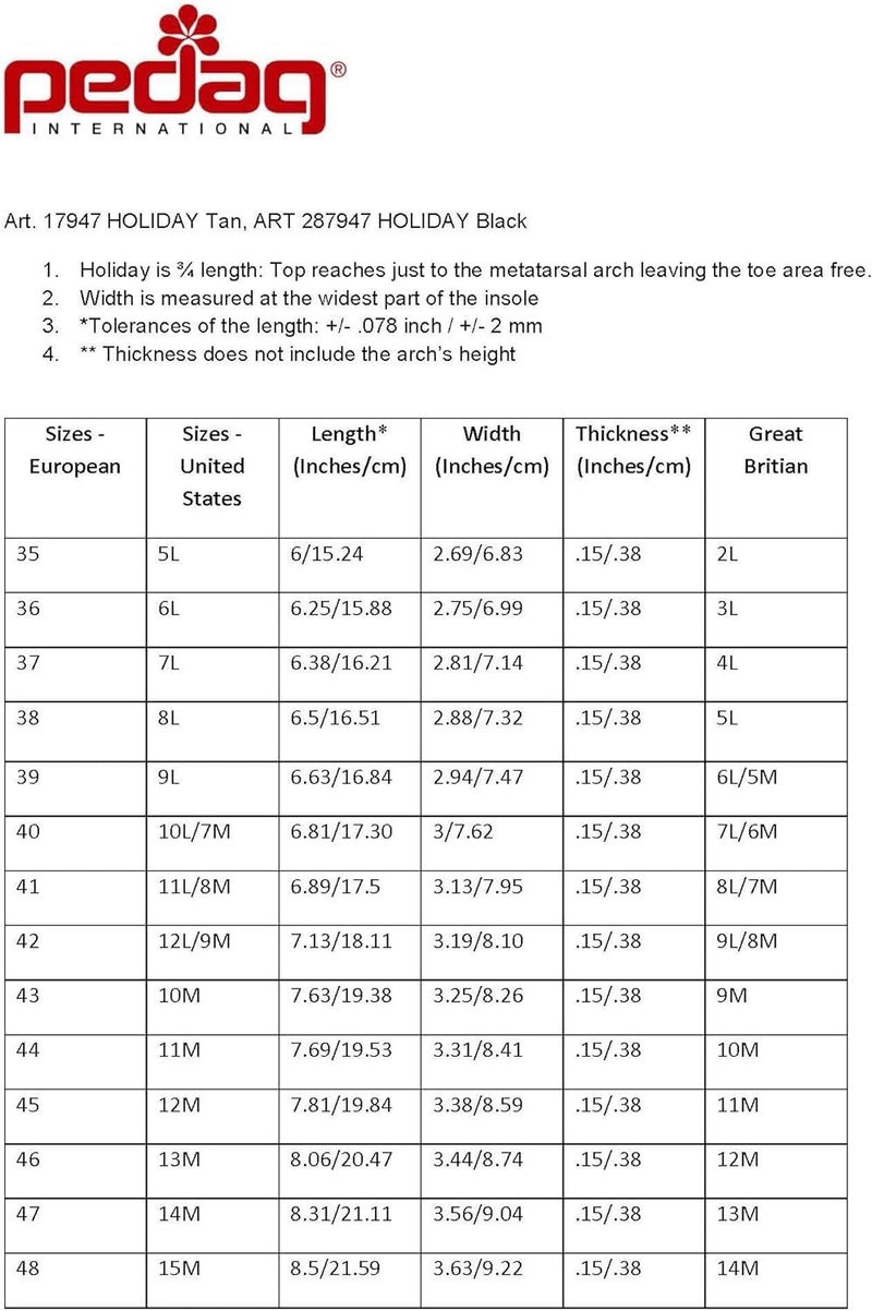 Pedag Holiday | 3/4 Length Sheepskin Orthotic Inserts | Handmade in Germany | Arch Support | Metatarsal Pad | Heel Cushion | Fits Low Profile Tight Shoes | Tan | 1 Pair | US Men 11 / EU 44 - Image 5
