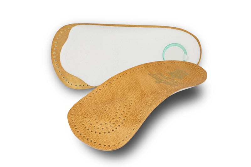 Pedag Holiday | 3/4 Length Sheepskin Orthotic Inserts | Handmade in Germany | Arch Support | Metatarsal Pad | Heel Cushion | Fits Low Profile Tight Shoes | Tan | 1 Pair | US Men 11 / EU 44 - Image 1