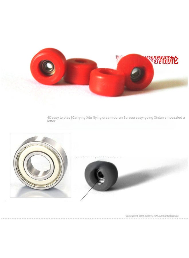 Professional Type Bearing Wheels Pu Anti-slip Pads Maple Finger Skateboard Novel Desktop Children's Toy Accessories Complete-Color:Red  - Image 2