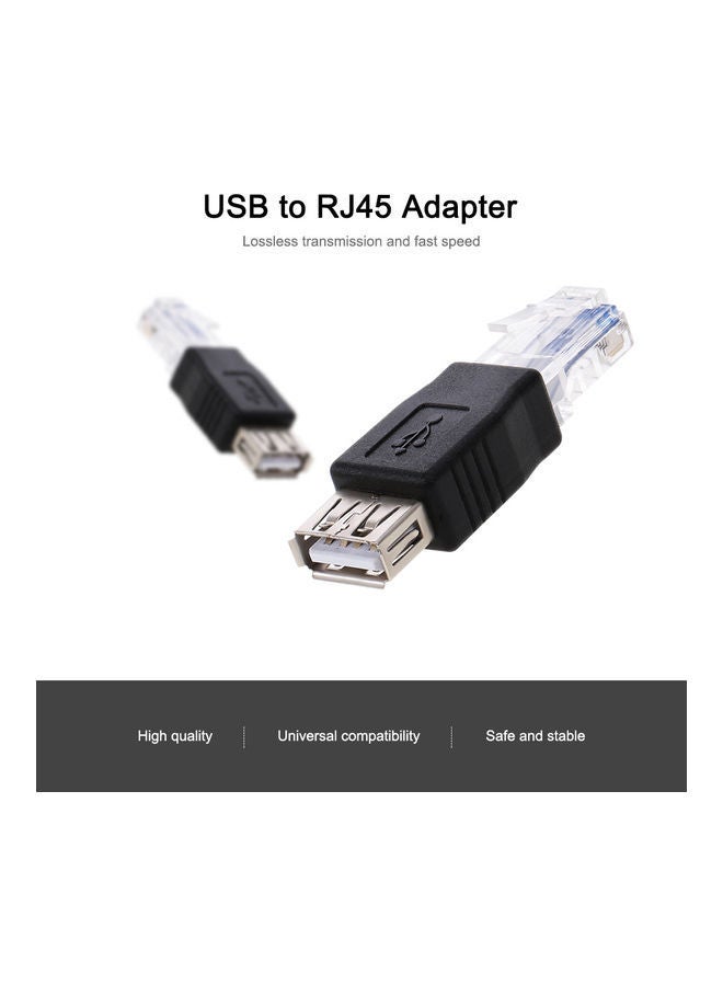 NIBEMINENT USB To RJ45 USB2.0 Female Ethernet Male Plug Adapter Connector Black - Image 5