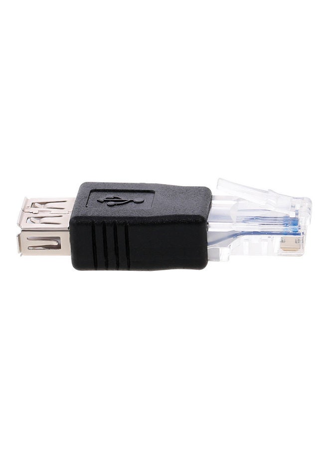 NIBEMINENT USB To RJ45 USB2.0 Female Ethernet Male Plug Adapter Connector Black - Image 2