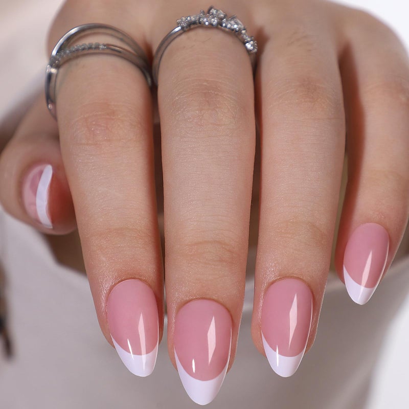 CTTHNBD 6 Packs (144 Pcs) Press on Nails - Almond, French Tip, Medium, Glue on, Gel False Nails for Women - 12 Sizes, 6 Styles - Image 2