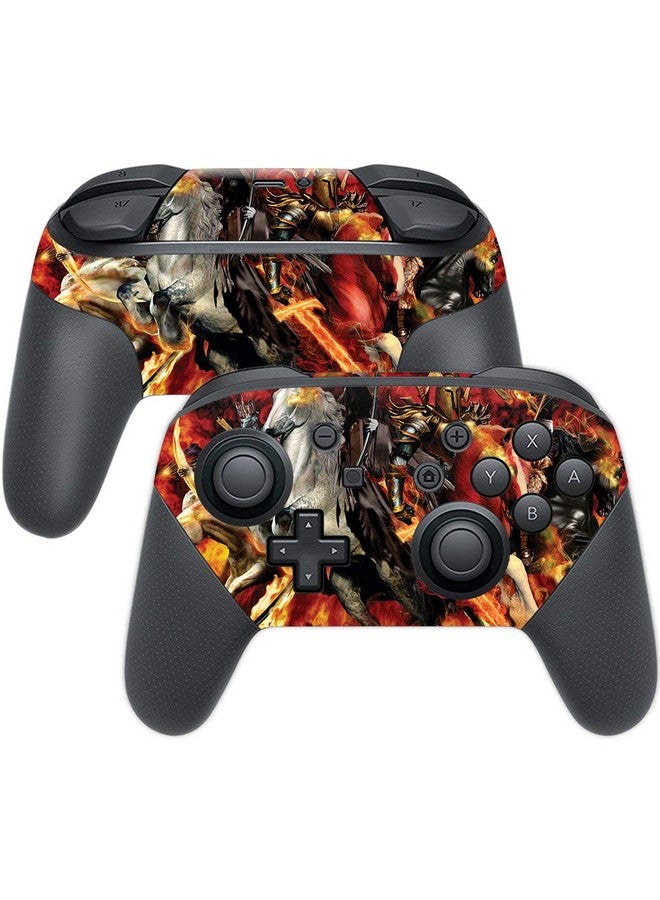 غلاف Mightyskins متوافق مع وحدة تحكم Nintendo Switch Pro Fire Horsemen | غطاء ملتف واقٍ ومتين وفريد من نوعه من الفينيل | سهل التطبيق والإزالة وتغيير الأنماط | صنع في الولايات المتحدة الأمريكية