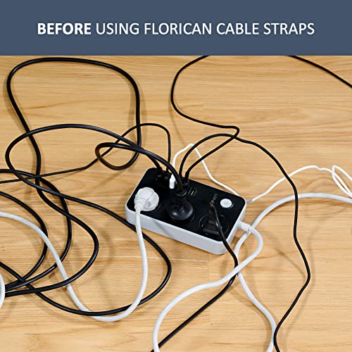 FLORICAN Cable Organiser, Cord Management System for PC, TV, Home Theater, Speaker & Cables, Reusable Cable Organizer for Desk, WFH Accessories, Reusable Cable Ties Strap (10 Pcs) - Image 5