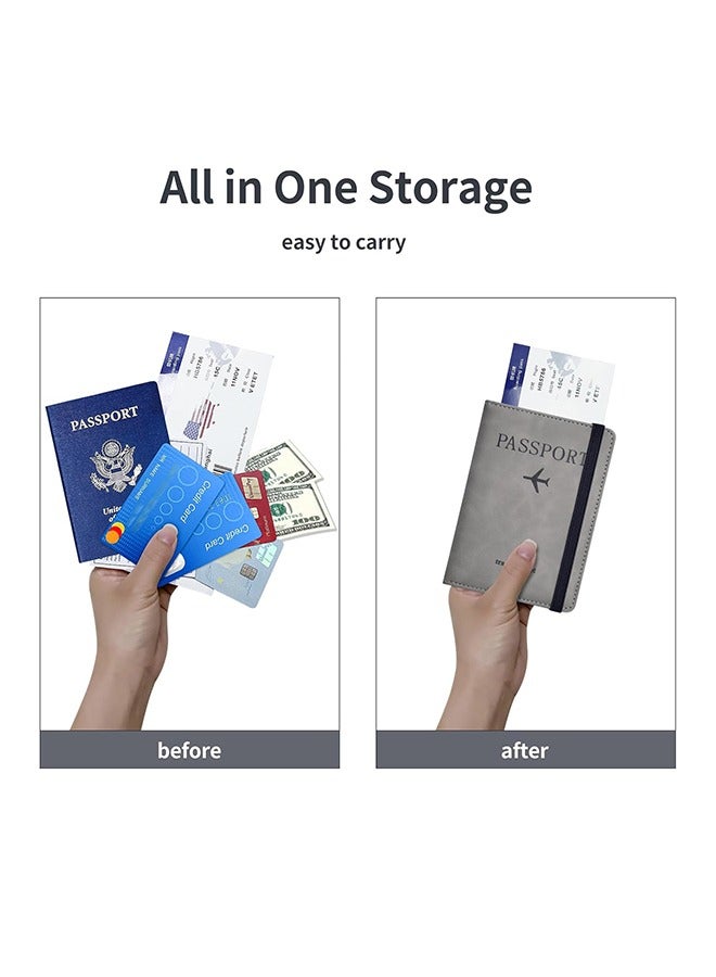 Passport Holder for Travel Women and Men RFID Passport Holder with Card Slots Holder Passport Case  - Image 4