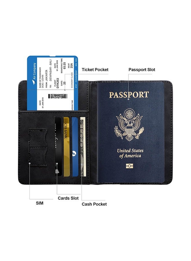 Passport Holder for Travel Women and Men RFID Passport Holder with Card Slots Holder Passport Case  - Image 3