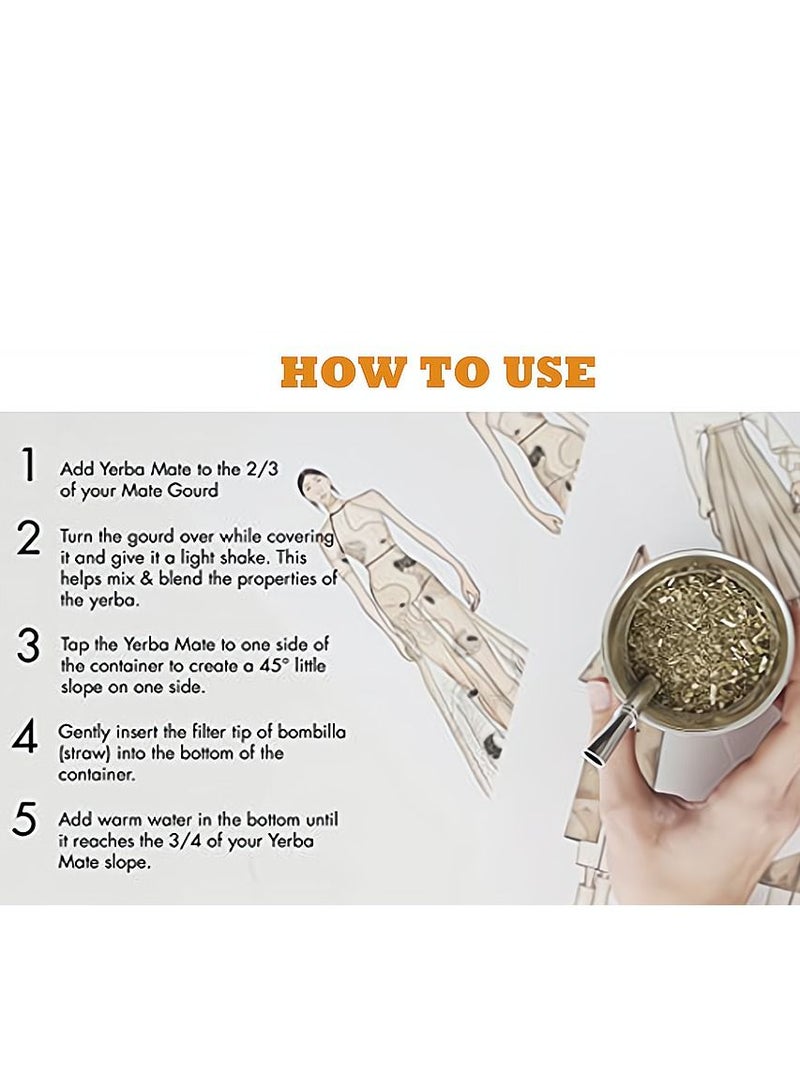 إكسفور كوب شاي يربا ميت 230 مل لون أخضر فاتح من الفولاذ المقاوم للصدأ مزدوج الجدران سهل الغسل كوب عازل منزلي يربا مات لشرب أوراق الشجر السائبة مع مصاصة بومبيلا - Image 4