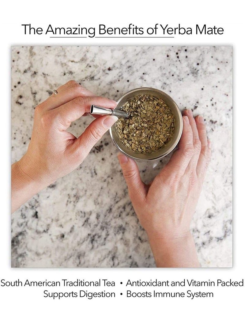 إكسفور كوب شاي يربا ميت 230 مل لون أخضر فاتح من الفولاذ المقاوم للصدأ مزدوج الجدران سهل الغسل كوب عازل منزلي يربا مات لشرب أوراق الشجر السائبة مع مصاصة بومبيلا - Image 3