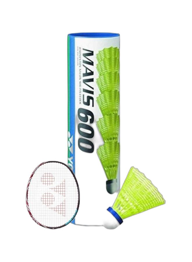 Yonex Astrox 100 Game Kurenai 4Ug5 + Mavis 600 Blue Cap Medium Badminton Shuttlecock 6 Pack, Yellow Pack - Image 1