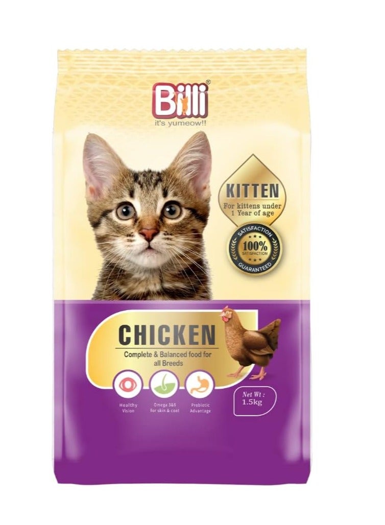 BILLI طعام قطط كيتن بالدجاج الحقيقي