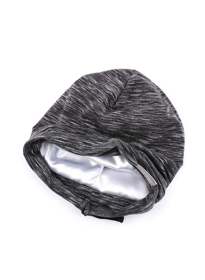 ELIHAIR Kids Beanie Sleep Hats Bonnet For Night Sleeping Cap Silky Lined Satin Bonnet With Adjustable Elastic Band For Teens Toddler Child Natural Curly Frizzy Hair Cover(Grey Pale)  - Image 4
