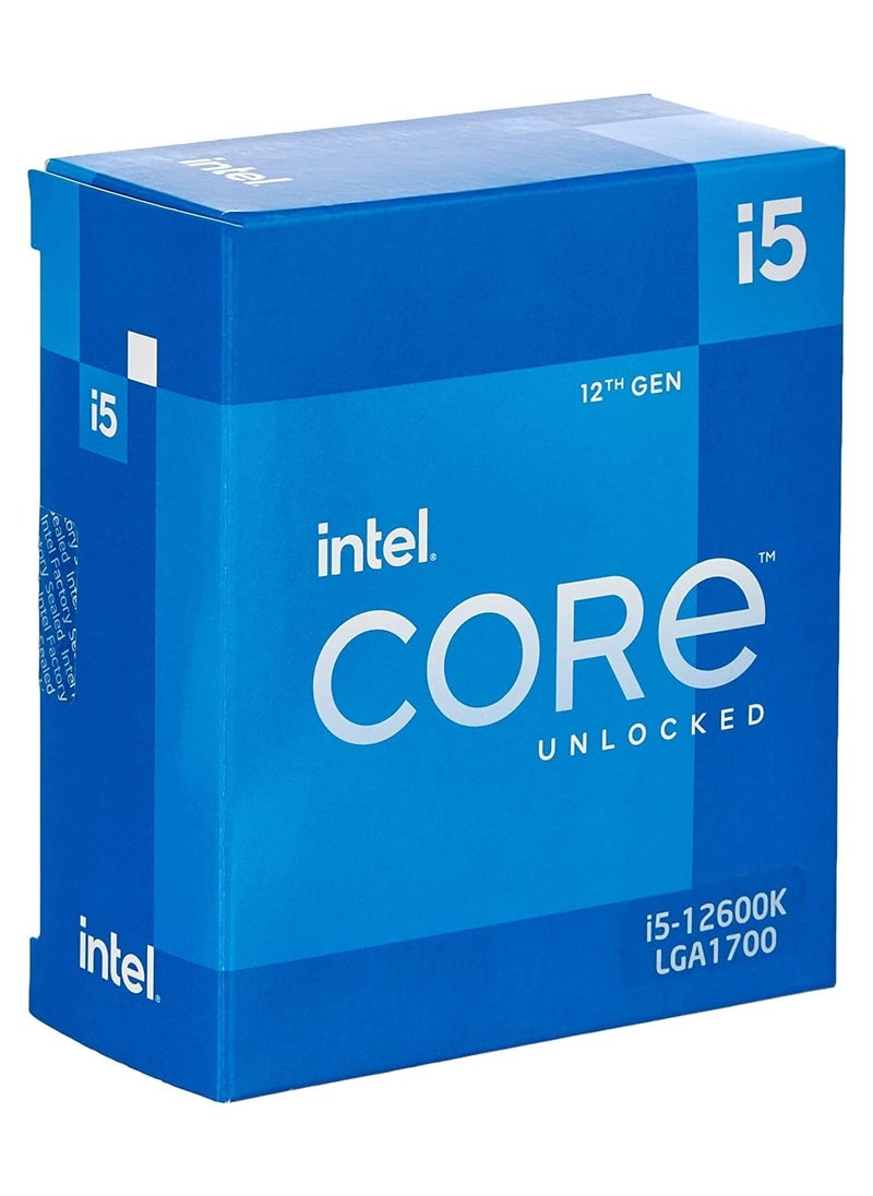 Intel - Intel Core i5-12600K 12th Generation Desktop Processor (Base Clock 3.7GHz Tuboboost 4.9GHz, 6 cores, LGA1700, RAM DDR4 and DDR5 up to 128GB) - Image 1
