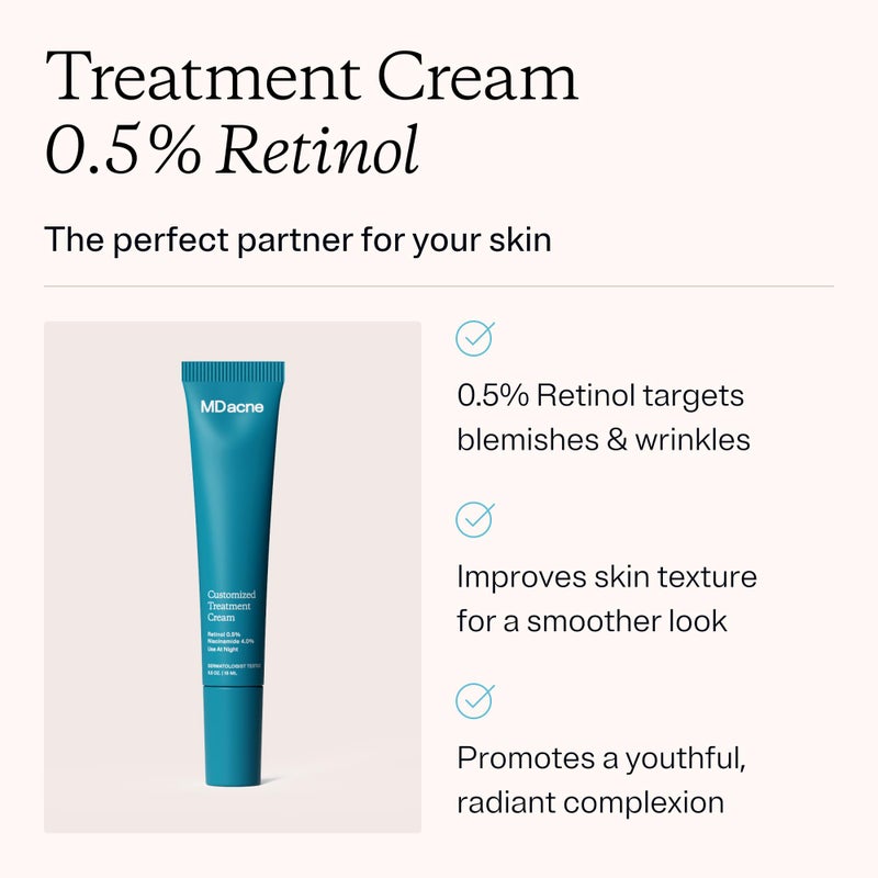 MDacne â€“ Retinol 0.5% and Niacinamide 4% Cream, Reduces Blemishes and Improves Skin Texture without Irritation - Image 2
