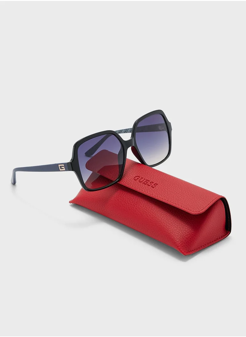 GUESS Gradient Oversized Rectangle Shape Sunglasses