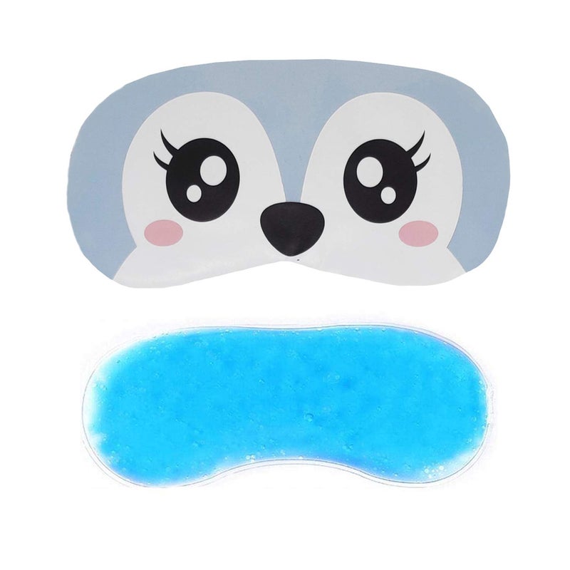 Jenna Polyester Cute Gel Sleeping Eye Shade Mask Cover For Insomnia, Meditation, Puffy Eyes And Dark Circles Puppyeyes Blue - Image 5