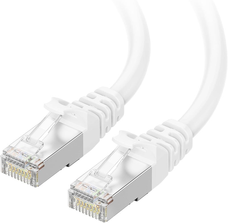 Cable Matters 10Gbps Snagless Shielded Cat6A Ethernet Cable 75 ft (SSTP, SFTP Shielded Ethernet Cable, Shielded Cat6 Cable, Cat 6 Shielded Network Cable) in White - Image 1