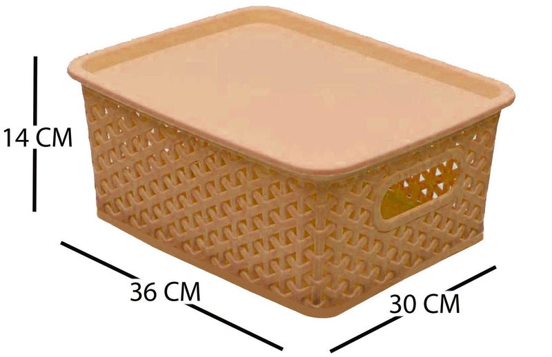 Kuber Industries Plastic 3 Pieces Big Size Multipurpose Solitaire Storage Basket with Lid Multi CTKTC24956 - Image 5