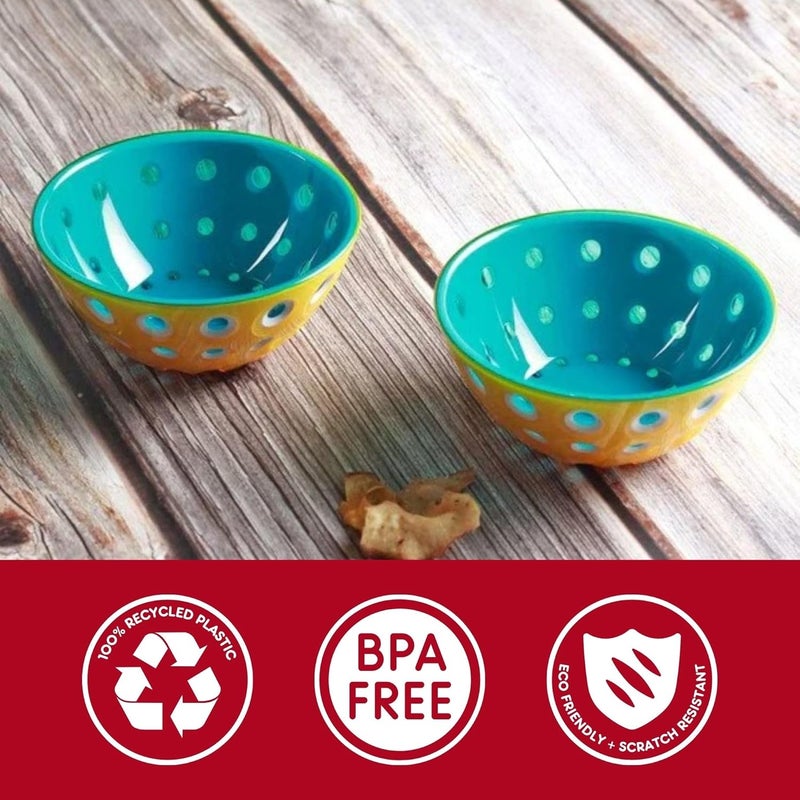 Guzzini Le Murrine 79 Bowl Yellow Blue 3 Color Technology Chip Resistant Unbreakable Reusable BPAFree Cereal Soup Fruits Mixing Bowl for Kitchen Ingredients - Image 5