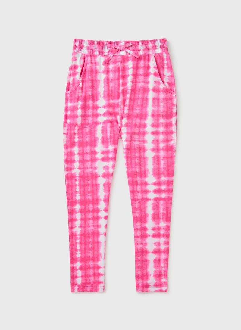 Matalan Girls Pink Tie Dye Trousers