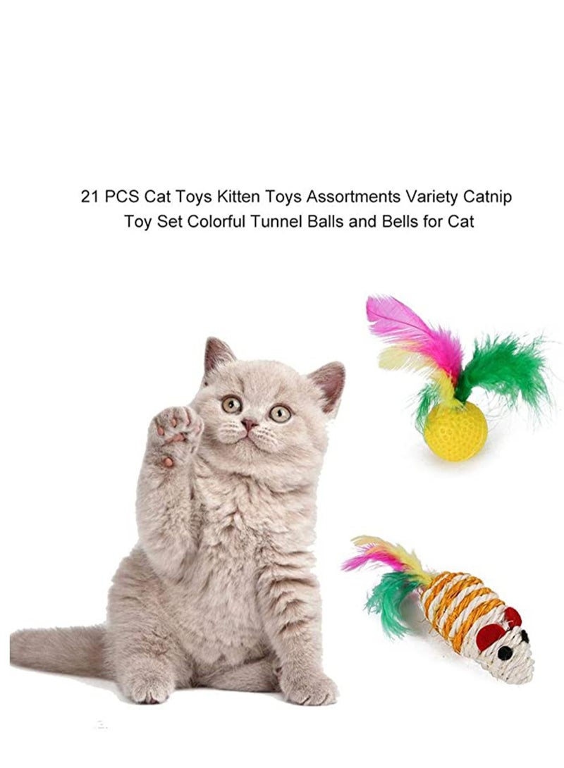 Excefore Cat Toys 21 Pcs Kitten Toys Cat Interactive Toys Set for Indoor Cats - Image 4