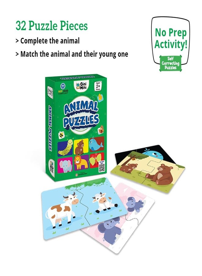 GiniMini Combo Set of 4 Jigsaw Puzzles for Kids | 2-Piece Animals, Transport, Fruits & Vegetables Puzzles | Educational Toy for Cognitive Development | Fine-Motor Skills | Age 1, 2 & Above - Image 3