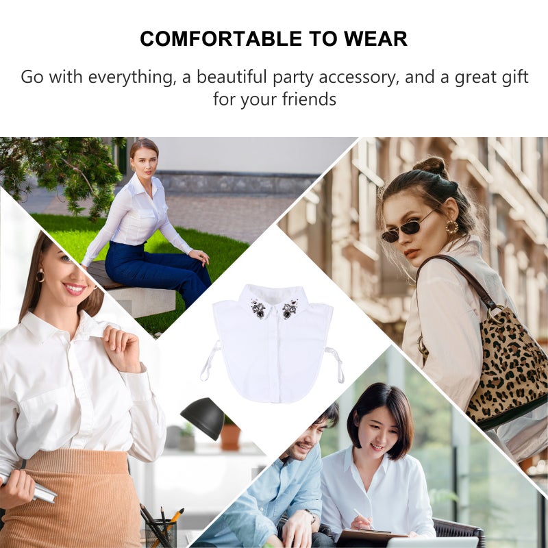 False Blouse Collar Girls Chiffon Shirt Collar Lady Casual T-shirt Fake Neckware - Image 5
