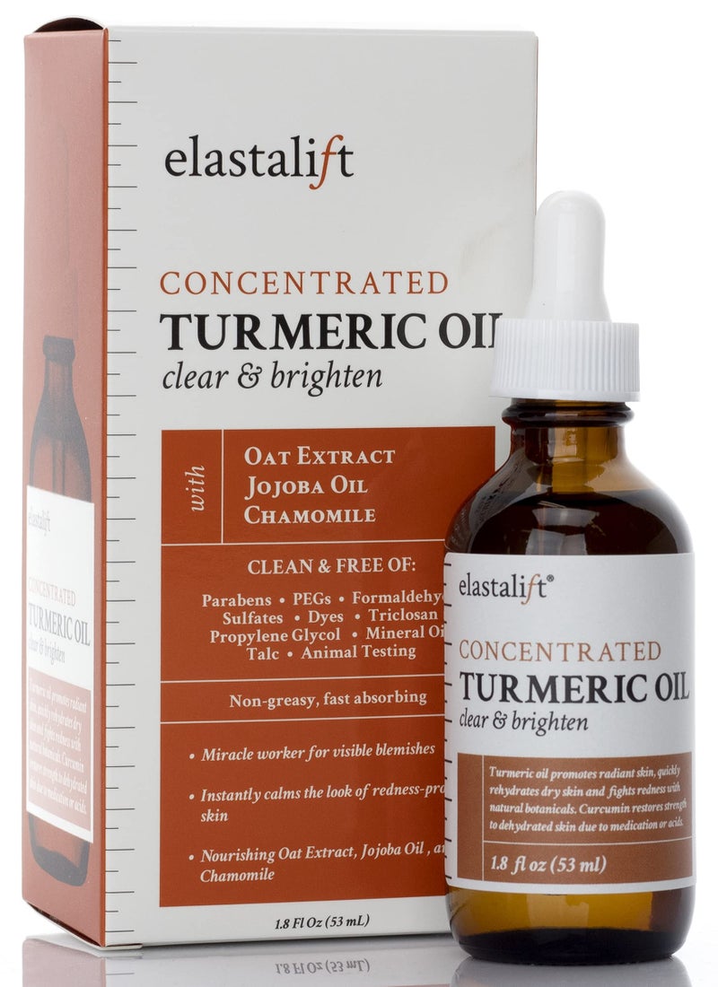 Elastalift Turmeric Oil Facial Skin Care Serum For Face. Antioxidant Moisturizer Skincare Serum Formula W/Rose Extract & Jojoba Oil For Dry Skin, Redness, & Skin Blemishes, 1.8 Fl Oz - Image 1