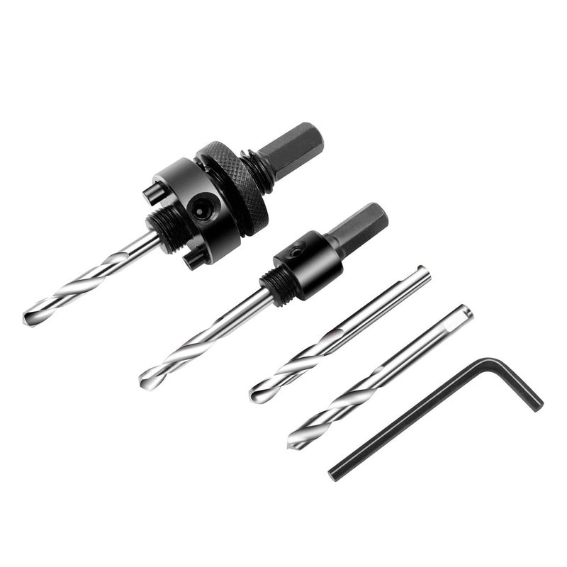 Laiwei 5PCS Hole Saw Kit - Drilling Tool, 1 A2 Heavy Duty Arbor, 1 A4 Small Arbor, 2 4341 Bits, 1 6 Angle Wrench, Compatible with 14-360mm Hole Saw - Image 1