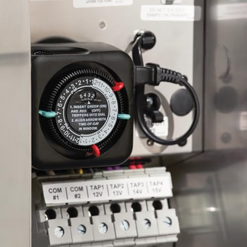 Kichler Outdoor Mechanical Timer with Tradition Pin Setting, Plug-In Landscape Lighting Automation Timer, Black, 15557BK, 3" x 3" x 2.75" - Image 3